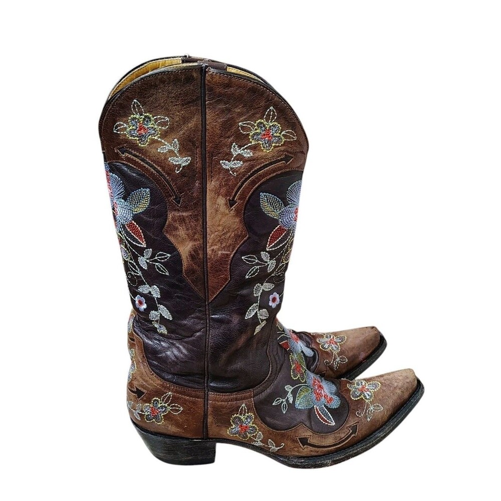 Old Gringo Womens Bonnie Western Embroidered Cowboy Boots 8.5 Brown Snip Toe